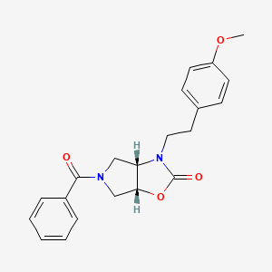 molecular formula C21H22N2O4 B5297304 (3aS*,6aR*)-5-benzoyl-3-[2-(4-methoxyphenyl)ethyl]hexahydro-2H-pyrrolo[3,4-d][1,3]oxazol-2-one 