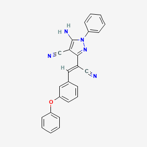 molecular formula C25H17N5O B5297318 5-amino-3-[1-cyano-2-(3-phenoxyphenyl)vinyl]-1-phenyl-1H-pyrazole-4-carbonitrile 