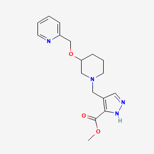 molecular formula C17H22N4O3 B5297330 methyl 4-{[3-(2-pyridinylmethoxy)-1-piperidinyl]methyl}-1H-pyrazole-3-carboxylate 