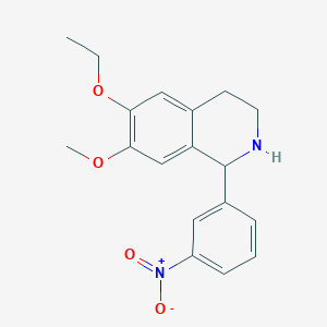 molecular formula C18H20N2O4 B5297342 6-ethoxy-7-methoxy-1-(3-nitrophenyl)-1,2,3,4-tetrahydroisoquinoline 