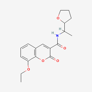 molecular formula C18H21NO5 B5297349 8-ethoxy-2-oxo-N-[1-(tetrahydro-2-furanyl)ethyl]-2H-chromene-3-carboxamide 