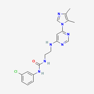 molecular formula C18H20ClN7O B5297389 N-(3-chlorophenyl)-N'-(2-{[6-(4,5-dimethyl-1H-imidazol-1-yl)-4-pyrimidinyl]amino}ethyl)urea 