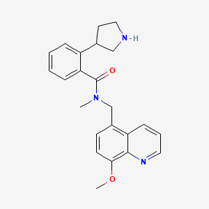 molecular formula C23H25N3O2 B5297399 N-[(8-methoxy-5-quinolinyl)methyl]-N-methyl-2-(3-pyrrolidinyl)benzamide hydrochloride 