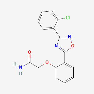 molecular formula C16H12ClN3O3 B5297406 2-{2-[3-(2-chlorophenyl)-1,2,4-oxadiazol-5-yl]phenoxy}acetamide 