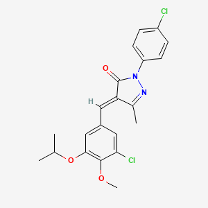molecular formula C21H20Cl2N2O3 B5297411 4-(3-chloro-5-isopropoxy-4-methoxybenzylidene)-2-(4-chlorophenyl)-5-methyl-2,4-dihydro-3H-pyrazol-3-one 