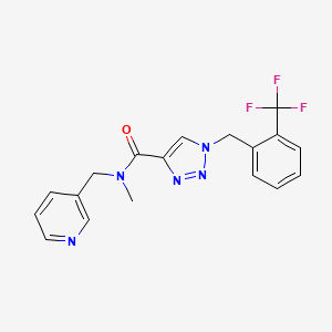 molecular formula C18H16F3N5O B5297419 N-methyl-N-(3-pyridinylmethyl)-1-[2-(trifluoromethyl)benzyl]-1H-1,2,3-triazole-4-carboxamide 