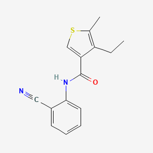 molecular formula C15H14N2OS B5297432 N-(2-cyanophenyl)-4-ethyl-5-methyl-3-thiophenecarboxamide 
