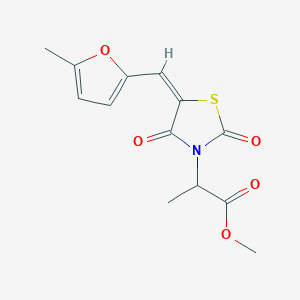molecular formula C13H13NO5S B5297437 methyl 2-{5-[(5-methyl-2-furyl)methylene]-2,4-dioxo-1,3-thiazolidin-3-yl}propanoate 