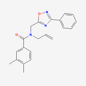 molecular formula C21H21N3O2 B5297444 N-allyl-3,4-dimethyl-N-[(3-phenyl-1,2,4-oxadiazol-5-yl)methyl]benzamide 