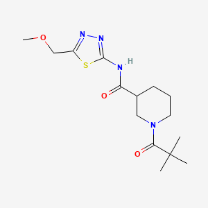 molecular formula C15H24N4O3S B5297459 1-(2,2-dimethylpropanoyl)-N-[5-(methoxymethyl)-1,3,4-thiadiazol-2-yl]-3-piperidinecarboxamide 