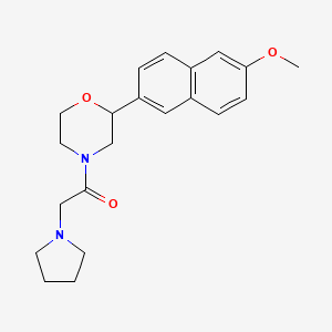 molecular formula C21H26N2O3 B5297468 2-(6-methoxy-2-naphthyl)-4-(pyrrolidin-1-ylacetyl)morpholine 
