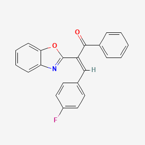 molecular formula C22H14FNO2 B5297475 2-(1,3-benzoxazol-2-yl)-3-(4-fluorophenyl)-1-phenyl-2-propen-1-one 