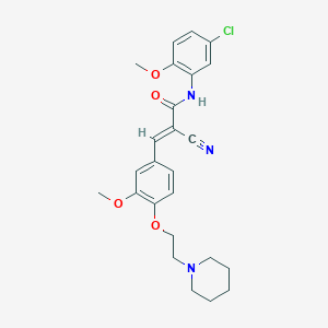 molecular formula C25H28ClN3O4 B5297479 N-(5-chloro-2-methoxyphenyl)-2-cyano-3-{3-methoxy-4-[2-(1-piperidinyl)ethoxy]phenyl}acrylamide 