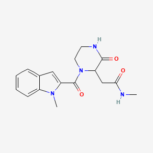 molecular formula C17H20N4O3 B5297505 N-methyl-2-{1-[(1-methyl-1H-indol-2-yl)carbonyl]-3-oxopiperazin-2-yl}acetamide 