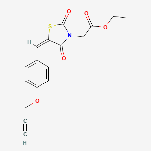 molecular formula C17H15NO5S B5297511 ethyl {2,4-dioxo-5-[4-(2-propyn-1-yloxy)benzylidene]-1,3-thiazolidin-3-yl}acetate 