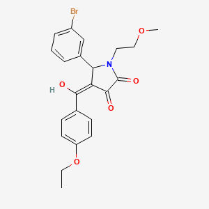 molecular formula C22H22BrNO5 B5297558 5-(3-bromophenyl)-4-(4-ethoxybenzoyl)-3-hydroxy-1-(2-methoxyethyl)-1,5-dihydro-2H-pyrrol-2-one 