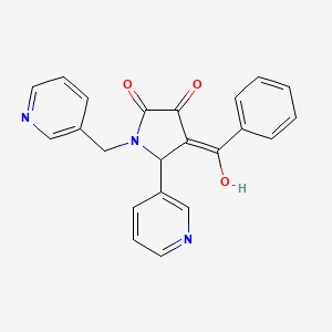 molecular formula C22H17N3O3 B5297612 4-benzoyl-3-hydroxy-5-(3-pyridinyl)-1-(3-pyridinylmethyl)-1,5-dihydro-2H-pyrrol-2-one 