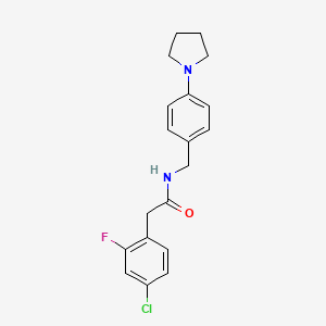 molecular formula C19H20ClFN2O B5297618 2-(4-chloro-2-fluorophenyl)-N-[4-(1-pyrrolidinyl)benzyl]acetamide 