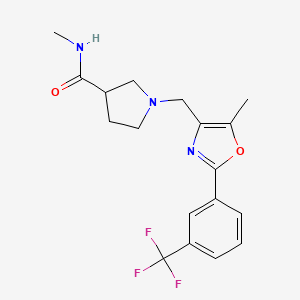molecular formula C18H20F3N3O2 B5297626 N-methyl-1-({5-methyl-2-[3-(trifluoromethyl)phenyl]-1,3-oxazol-4-yl}methyl)pyrrolidine-3-carboxamide 