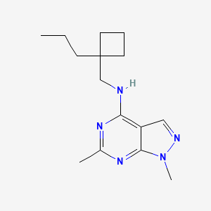 molecular formula C15H23N5 B5297675 1,6-dimethyl-N-[(1-propylcyclobutyl)methyl]-1H-pyrazolo[3,4-d]pyrimidin-4-amine 