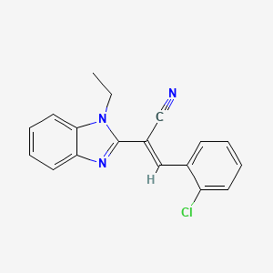 molecular formula C18H14ClN3 B5297680 3-(2-chlorophenyl)-2-(1-ethyl-1H-benzimidazol-2-yl)acrylonitrile 