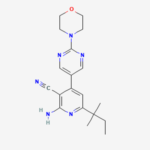 molecular formula C19H24N6O B5297686 2-amino-6-(1,1-dimethylpropyl)-4-(2-morpholin-4-ylpyrimidin-5-yl)nicotinonitrile 