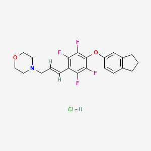 molecular formula C22H22ClF4NO2 B5297698 4-{3-[4-(2,3-dihydro-1H-inden-5-yloxy)-2,3,5,6-tetrafluorophenyl]-2-propen-1-yl}morpholine hydrochloride 