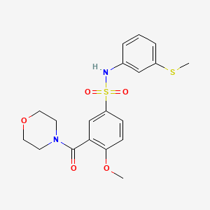 molecular formula C19H22N2O5S2 B5297720 4-methoxy-N-[3-(methylthio)phenyl]-3-(4-morpholinylcarbonyl)benzenesulfonamide 