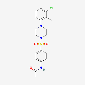 molecular formula C19H22ClN3O3S B5297734 N-(4-{[4-(3-chloro-2-methylphenyl)-1-piperazinyl]sulfonyl}phenyl)acetamide 