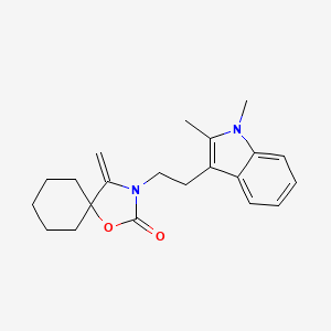 molecular formula C21H26N2O2 B5297742 3-[2-(1,2-dimethyl-1H-indol-3-yl)ethyl]-4-methylene-1-oxa-3-azaspiro[4.5]decan-2-one 