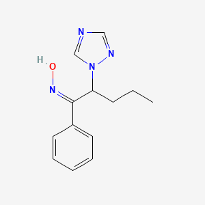 molecular formula C13H16N4O B5297775 1-phenyl-2-(1H-1,2,4-triazol-1-yl)-1-pentanone oxime 