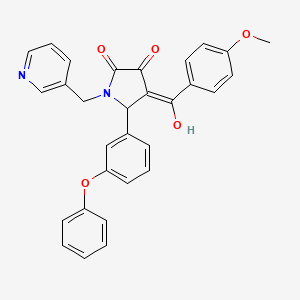 molecular formula C30H24N2O5 B5297783 3-hydroxy-4-(4-methoxybenzoyl)-5-(3-phenoxyphenyl)-1-(3-pyridinylmethyl)-1,5-dihydro-2H-pyrrol-2-one 
