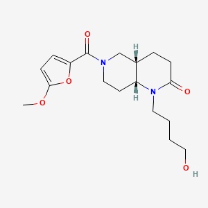 molecular formula C18H26N2O5 B5297788 (4aS*,8aR*)-1-(4-hydroxybutyl)-6-(5-methoxy-2-furoyl)octahydro-1,6-naphthyridin-2(1H)-one 