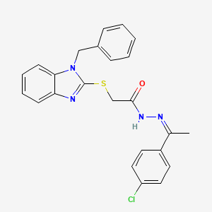 molecular formula C24H21ClN4OS B5297799 2-[(1-benzyl-1H-benzimidazol-2-yl)thio]-N'-[1-(4-chlorophenyl)ethylidene]acetohydrazide 