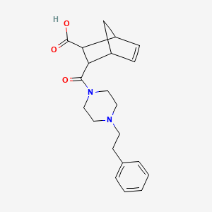 molecular formula C21H26N2O3 B5297821 3-{[4-(2-phenylethyl)-1-piperazinyl]carbonyl}bicyclo[2.2.1]hept-5-ene-2-carboxylic acid 