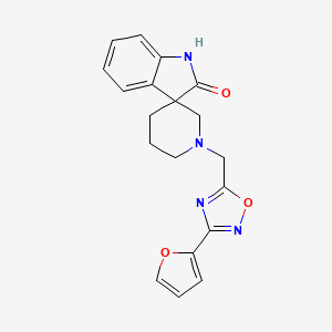 molecular formula C19H18N4O3 B5297829 1'-{[3-(2-furyl)-1,2,4-oxadiazol-5-yl]methyl}spiro[indole-3,3'-piperidin]-2(1H)-one 
