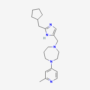 molecular formula C21H31N5 B5297830 1-{[2-(cyclopentylmethyl)-1H-imidazol-4-yl]methyl}-4-(2-methyl-4-pyridinyl)-1,4-diazepane 