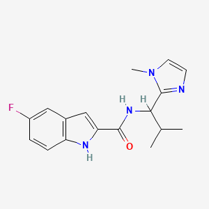 molecular formula C17H19FN4O B5297836 5-fluoro-N-[2-methyl-1-(1-methyl-1H-imidazol-2-yl)propyl]-1H-indole-2-carboxamide 
