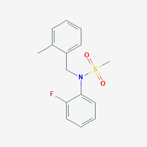 molecular formula C15H16FNO2S B5297860 N-(2-fluorophenyl)-N-(2-methylbenzyl)methanesulfonamide 