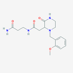 molecular formula C17H24N4O4 B5297870 N~3~-{[1-(2-methoxybenzyl)-3-oxo-2-piperazinyl]acetyl}-beta-alaninamide 