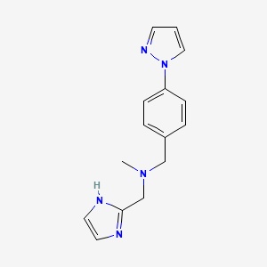 molecular formula C15H17N5 B5297879 (1H-imidazol-2-ylmethyl)methyl[4-(1H-pyrazol-1-yl)benzyl]amine 