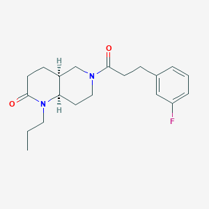 molecular formula C20H27FN2O2 B5297885 (4aS*,8aR*)-6-[3-(3-fluorophenyl)propanoyl]-1-propyloctahydro-1,6-naphthyridin-2(1H)-one 