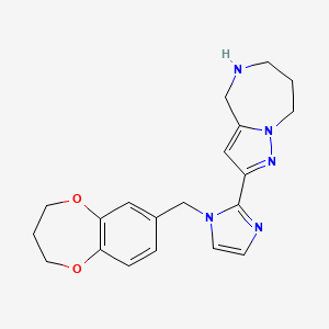 molecular formula C20H23N5O2 B5297890 2-[1-(3,4-dihydro-2H-1,5-benzodioxepin-7-ylmethyl)-1H-imidazol-2-yl]-5,6,7,8-tetrahydro-4H-pyrazolo[1,5-a][1,4]diazepine dihydrochloride 