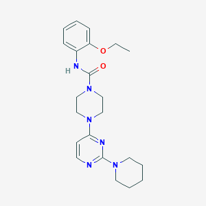 molecular formula C22H30N6O2 B5297899 N-(2-ethoxyphenyl)-4-[2-(1-piperidinyl)-4-pyrimidinyl]-1-piperazinecarboxamide 