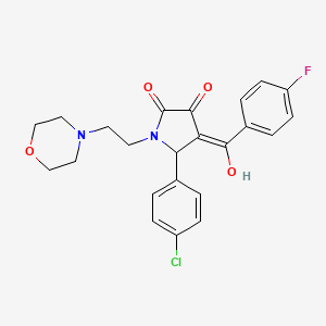 molecular formula C23H22ClFN2O4 B5297907 5-(4-chlorophenyl)-4-(4-fluorobenzoyl)-3-hydroxy-1-[2-(4-morpholinyl)ethyl]-1,5-dihydro-2H-pyrrol-2-one 