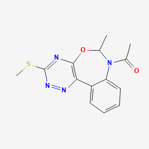 molecular formula C14H14N4O2S B5297915 7-acetyl-6-methyl-3-(methylthio)-6,7-dihydro[1,2,4]triazino[5,6-d][3,1]benzoxazepine 