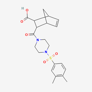 molecular formula C21H26N2O5S B5297919 3-({4-[(3,4-dimethylphenyl)sulfonyl]-1-piperazinyl}carbonyl)bicyclo[2.2.1]hept-5-ene-2-carboxylic acid 