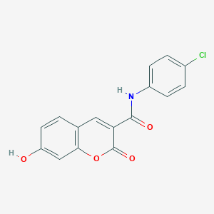molecular formula C16H10ClNO4 B529793 N-(4-氯苯基)-7-羟基-2-氧代-2H-色烯-3-甲酰胺 