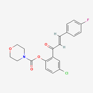 molecular formula C20H17ClFNO4 B5297930 4-chloro-2-[3-(4-fluorophenyl)acryloyl]phenyl 4-morpholinecarboxylate 