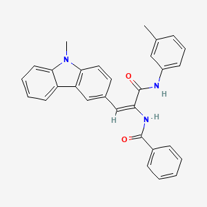 molecular formula C30H25N3O2 B5297955 N-(2-(9-methyl-9H-carbazol-3-yl)-1-{[(3-methylphenyl)amino]carbonyl}vinyl)benzamide 